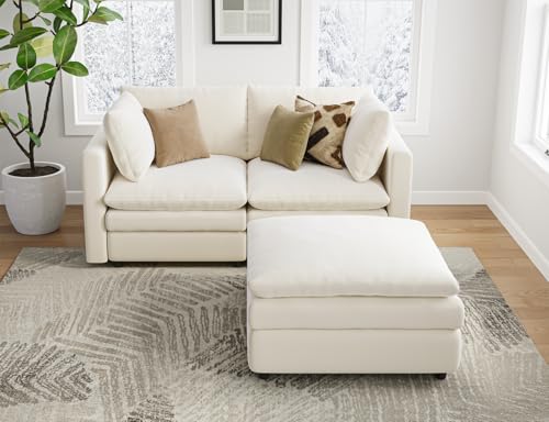 L Shaped Sectional Couch with Ottoman 4 Seats Sofa C69729