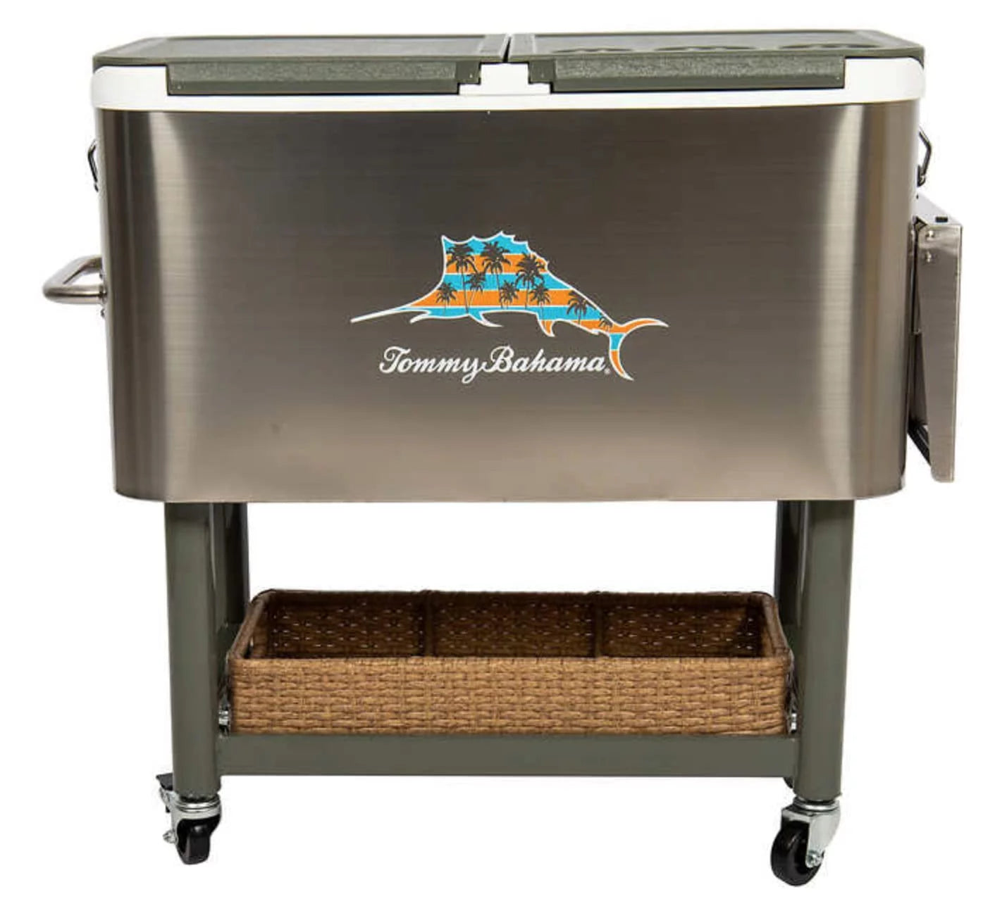 100 Qt Stainless Steel Rolling Cooler Z569