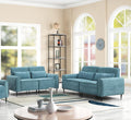 Blue Chenille Sofa Loveseat Set H95960