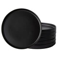 Ceramic Dinner Plates Set of 6, 10.0 Inch Matte Black Stoneware B930560