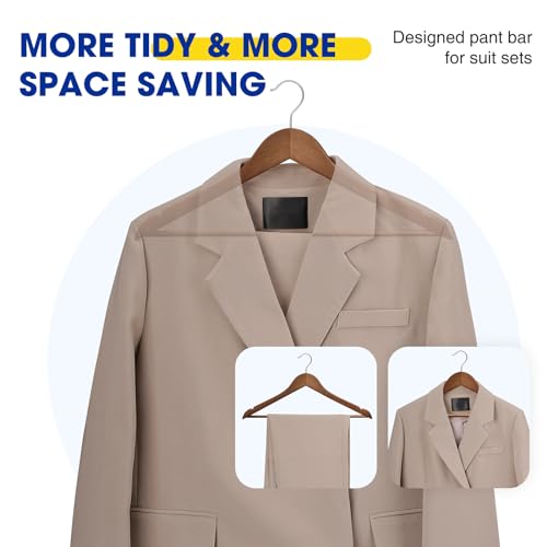 30-Pack Wooden Clothes Hangers with Rotatable Hook A42910