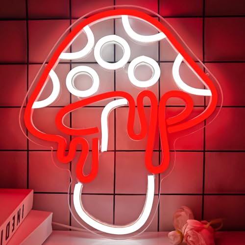 Ice Blue Dimmable Led Mushroom Neon Sign Night Light 3d Wall Art N429988