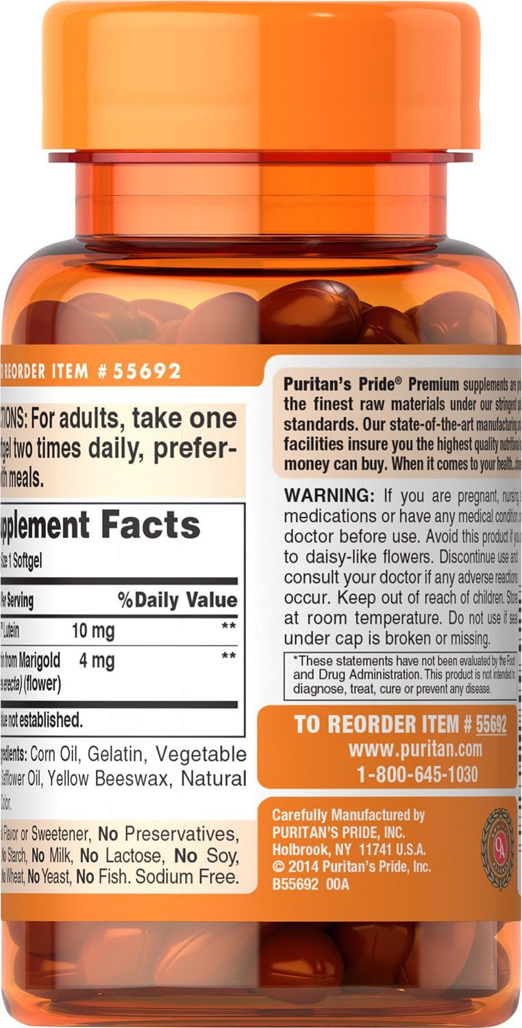 Zeaxanthin 4mg with Lutein 10mg, 60 ct Y415