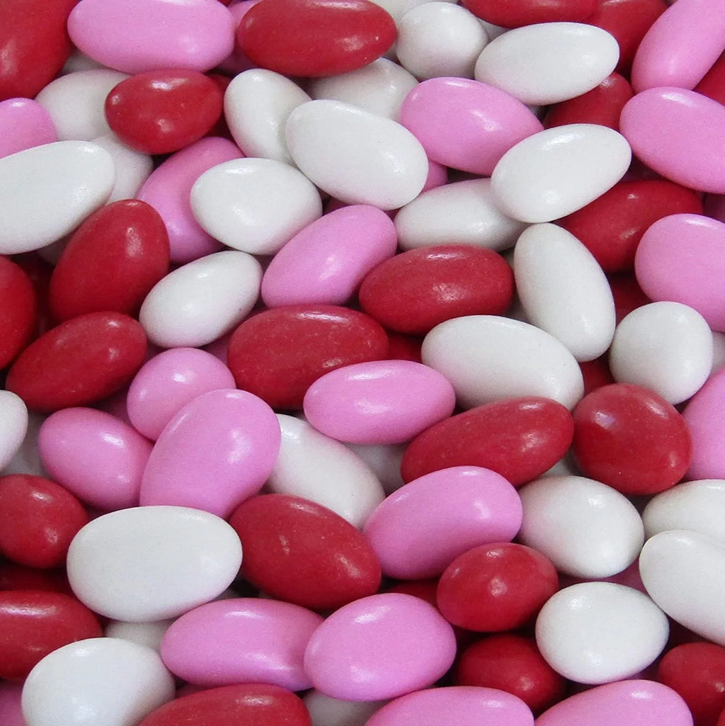 Red Pink & White Jordan Almonds Mix, 3.5 LBS Jumbo Container E7395
