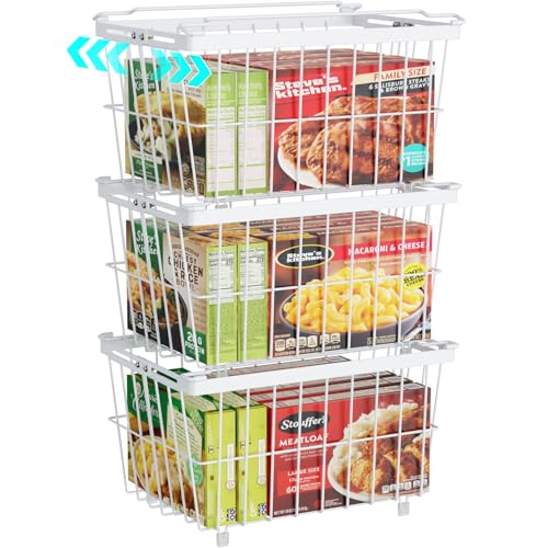 3 Pack Adjustable Black Freezer Organizer Bins T62813