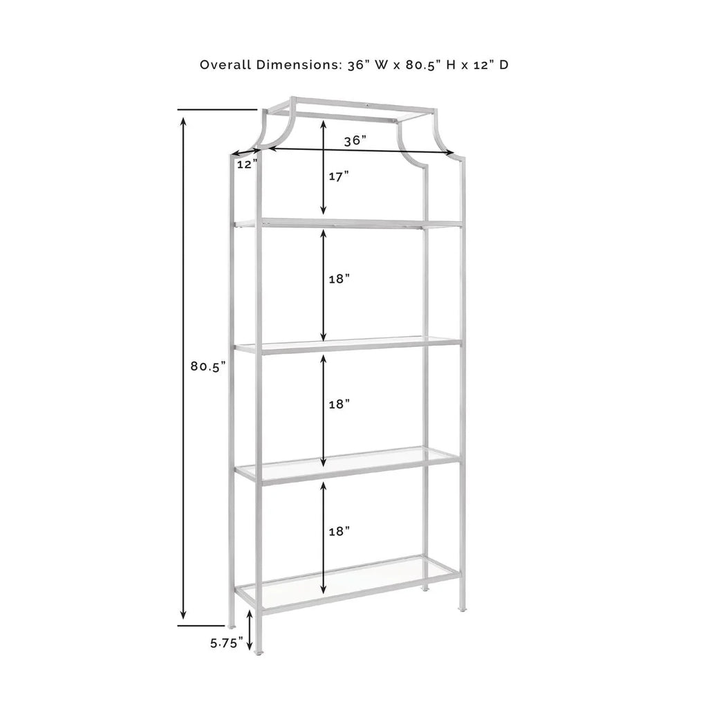 Antique Gold 4 Shelf Glass Metal Etagere Bookcase C473633