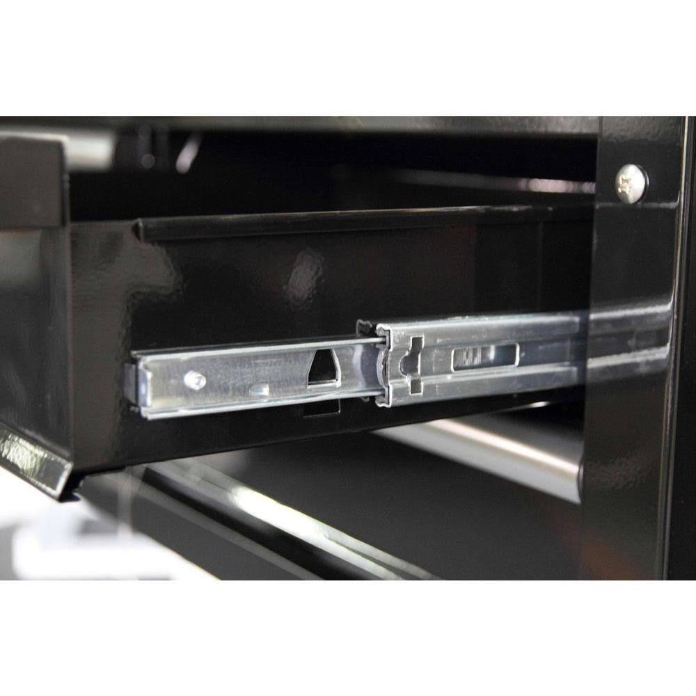 36 in. 3-Drawer Rolling Tool Cabinet Cart with Wood Top Black E317339