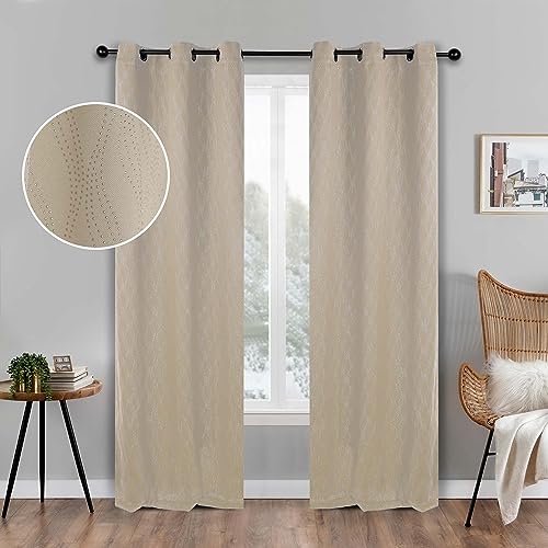 Navy Blue Blackout Curtains, Set of 2 Panels, 42" x 84" R48532
