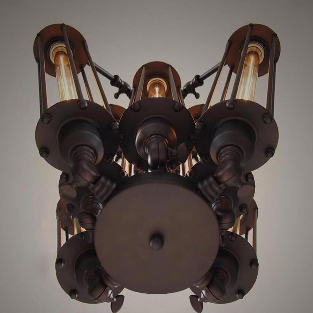 8-Lights Industrial Metal Pendant Chandelier E324