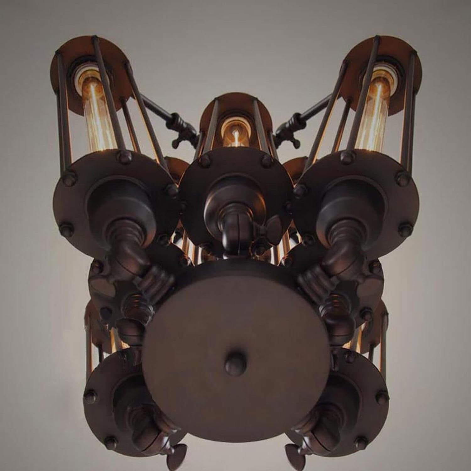 8-Lights Industrial Metal Pendant Chandelier E324