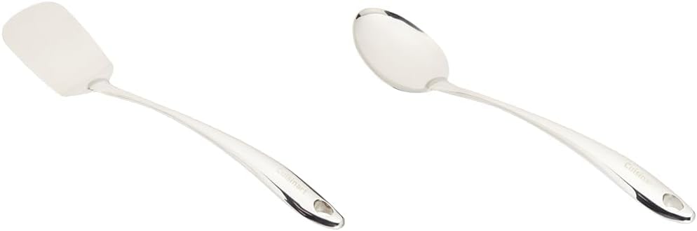 Stainless Steel Solid Turner and Solid Spoon Kitchen Utensil Set Q72617
