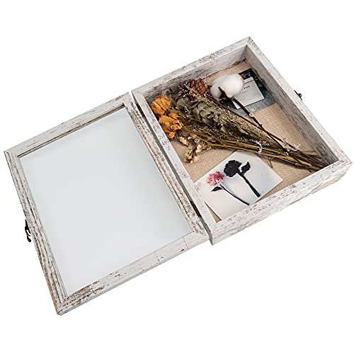 11x14 Shadow Box Frame with Linen Back, Real Glass Door, Rustic Black R860234