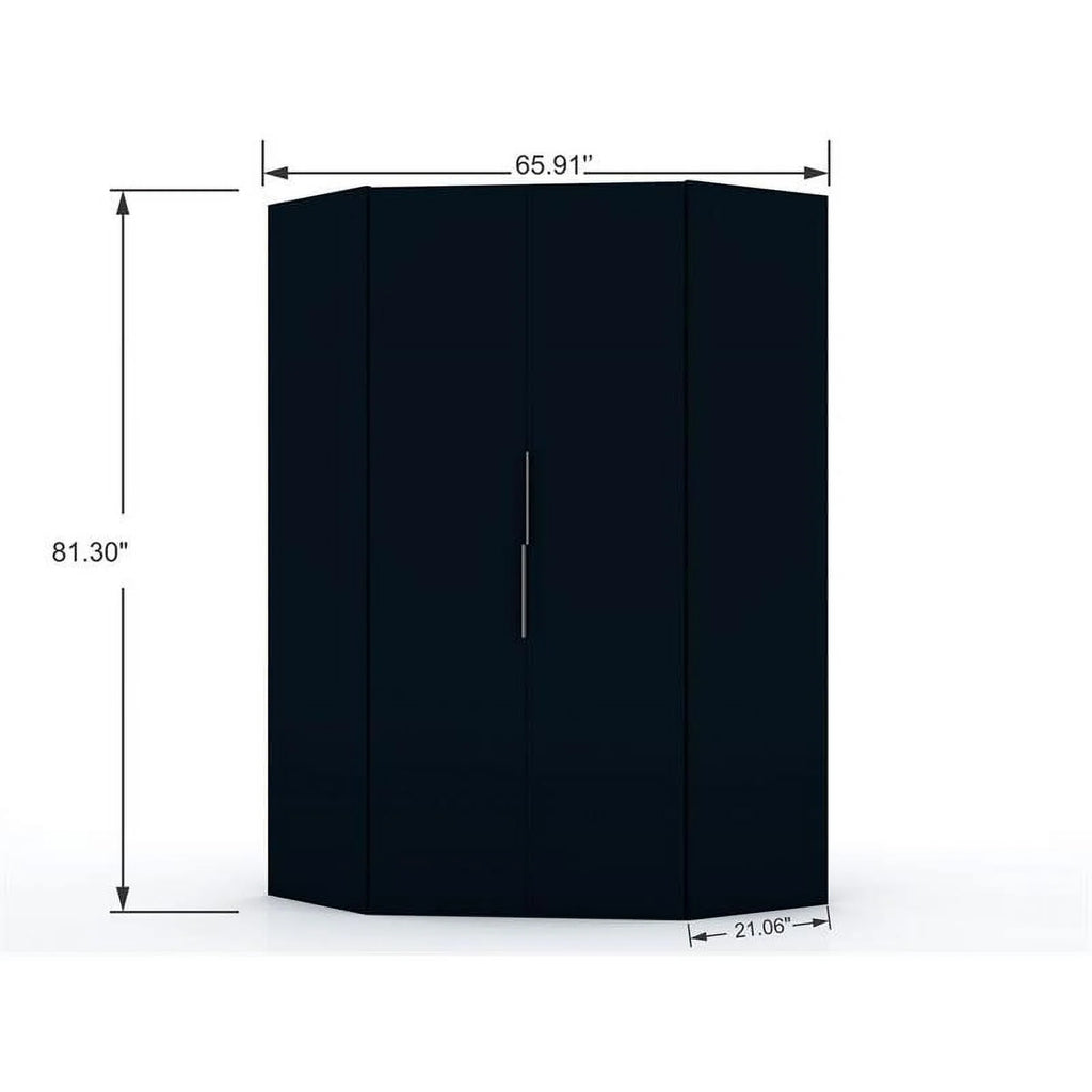 Midnight Blue Wood Corner Wardrobe Closet H794685