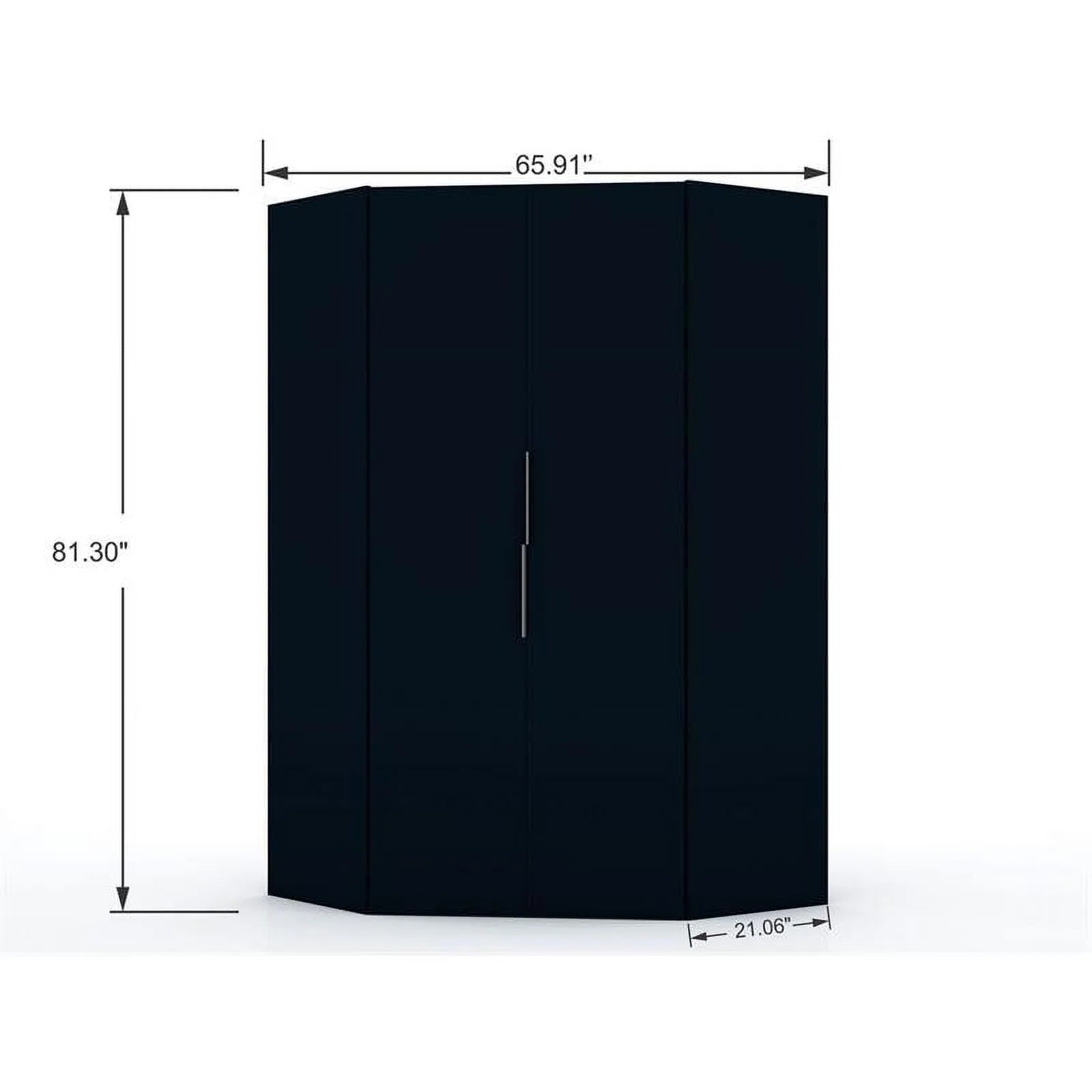 Midnight Blue Wood Corner Wardrobe Closet H794685