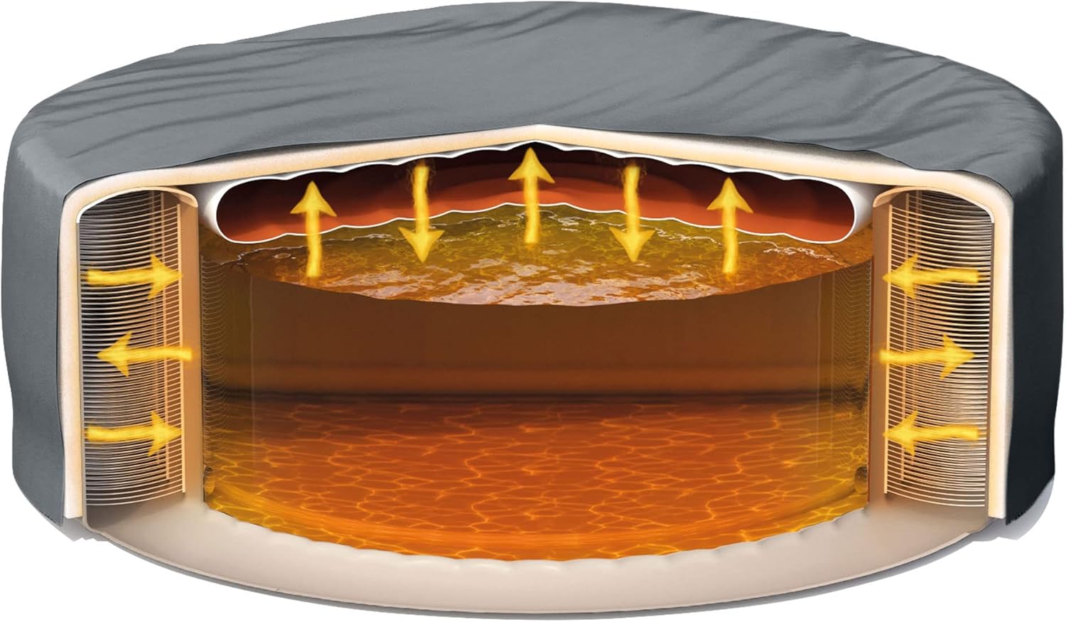 83x28" Inflatable Square Hot Tub Spa with LED Light Strip D519855
