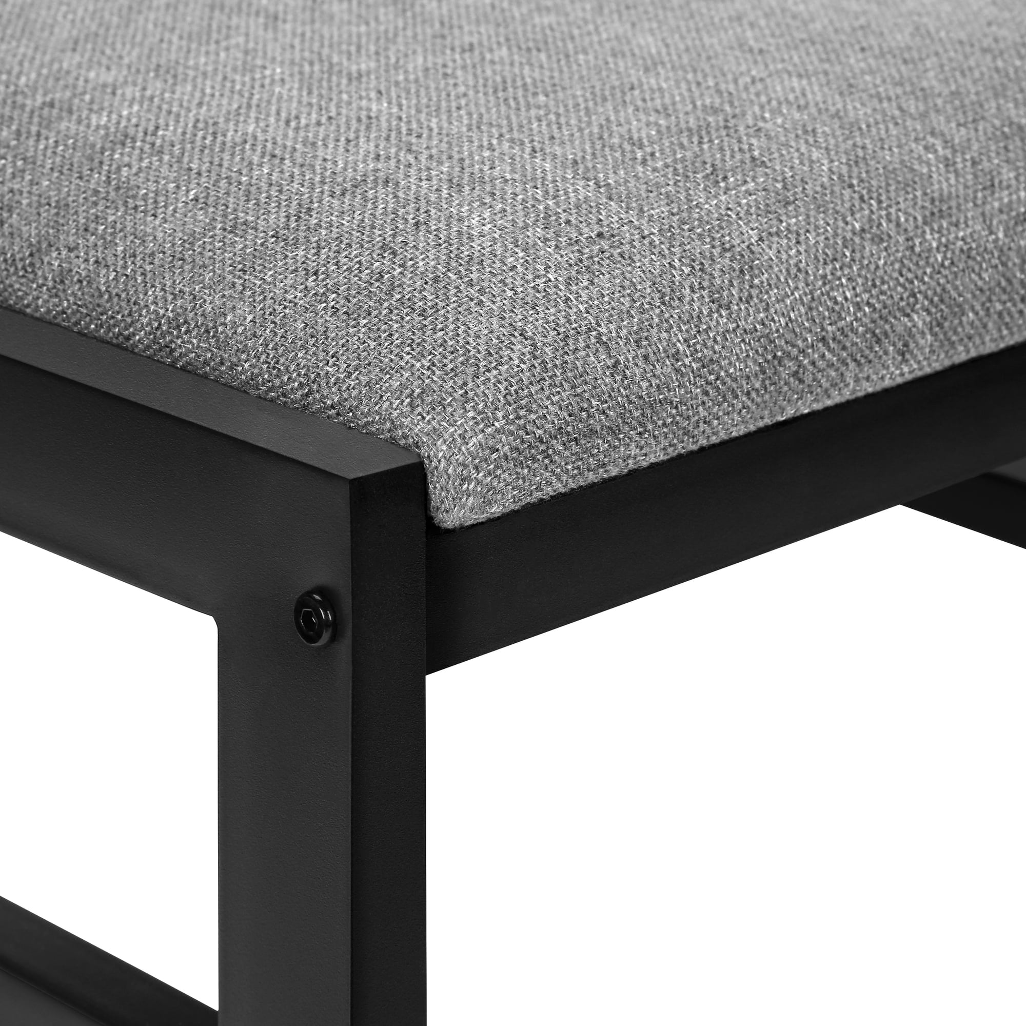 Gray 3pcs Drop Leaf Dining Table Set with Black Metal L236