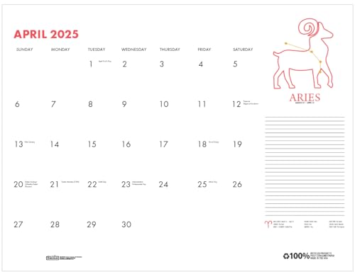 18.5 x 13 Inches Monthly Desk Pad Calendar Q198