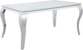 Glass Top White Chrome Dining Table T393