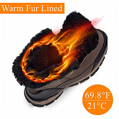 Waterproof Fur Lined Non-slip Ankle High-top Snow Boots Y852990