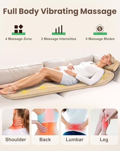 Vibration Back Massager with Heat, 10 Vibration Motors & 2 Heating Levels Q5671