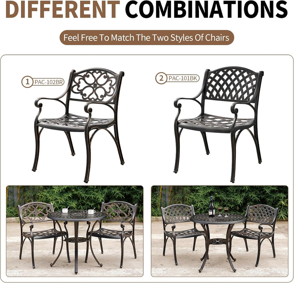 Black Metal Round Patio Dining Table with Umbrella Hole R62575