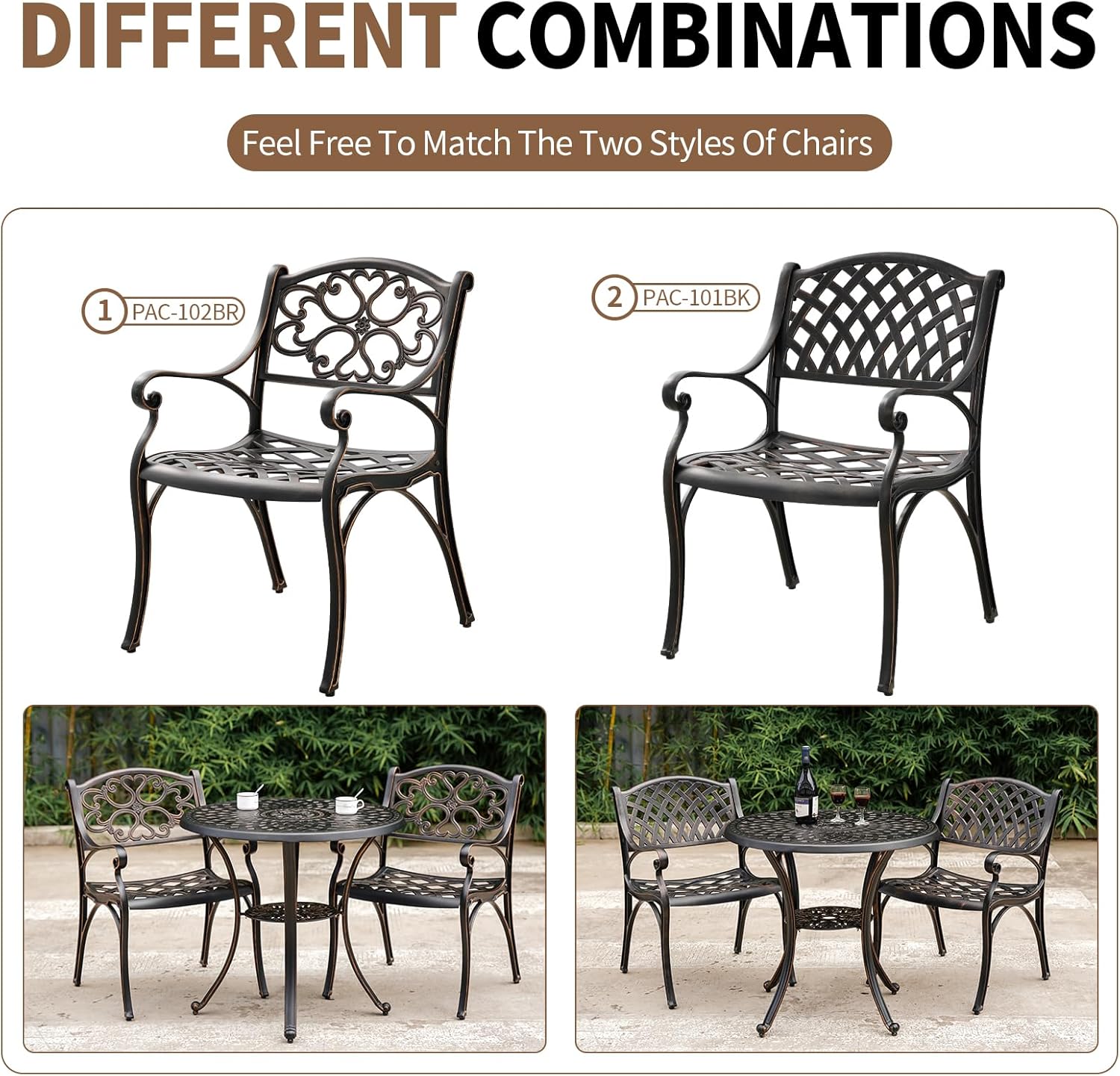 Black Metal Round Patio Dining Table with Umbrella Hole R62575