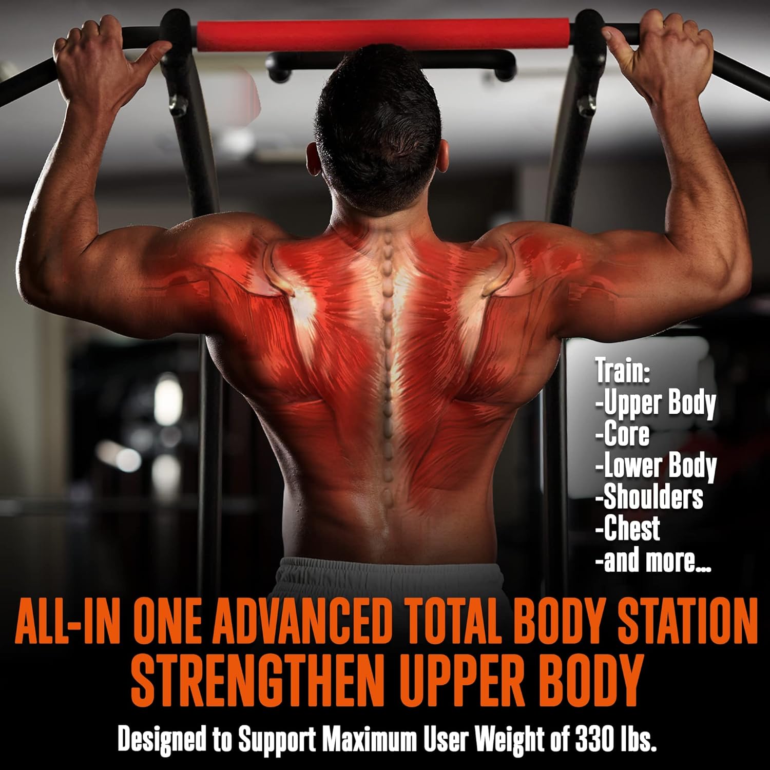 Multifunctional Pull-Up Workout Station with Steel Main Frame V36159