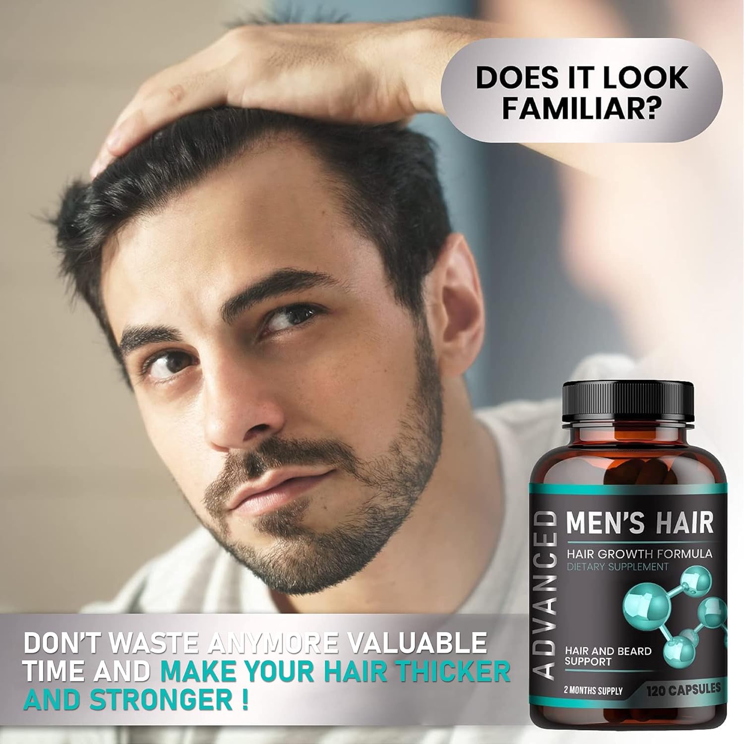 Hair Growth Vitamins, 120 Capsules T6072
