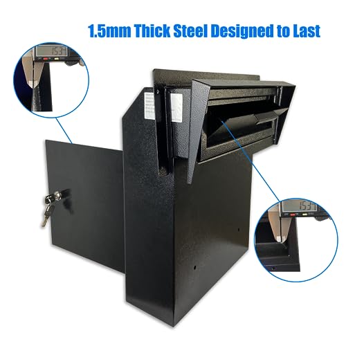 Black Galvanized Steel Locking Mailbox Door Drop Box E33249