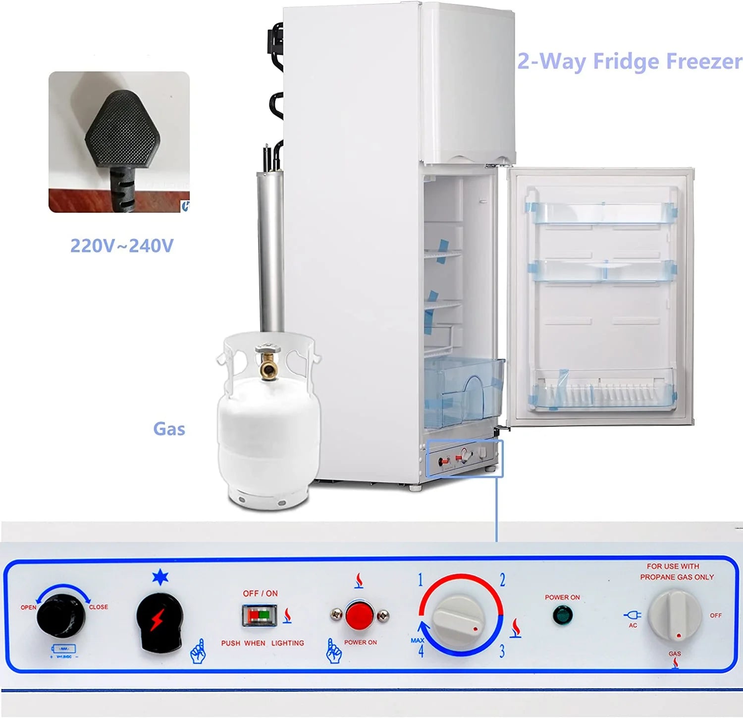 6.5 Cu ft Propane Refrigerator Gas Fridge X86981