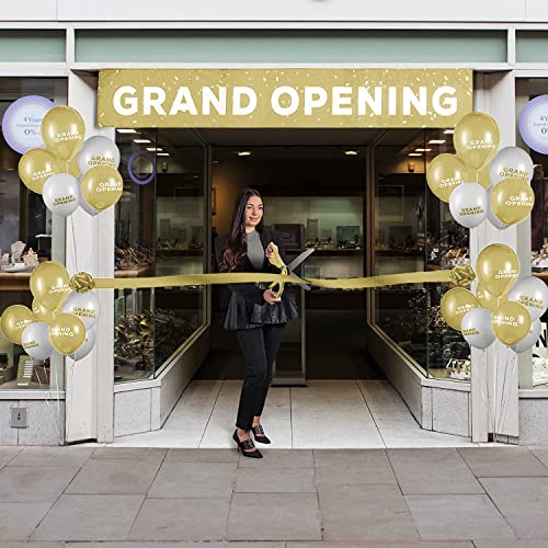 25" Giant Scissors with Gold Satin Ribbon, Banner, Bows, Balloons Y362