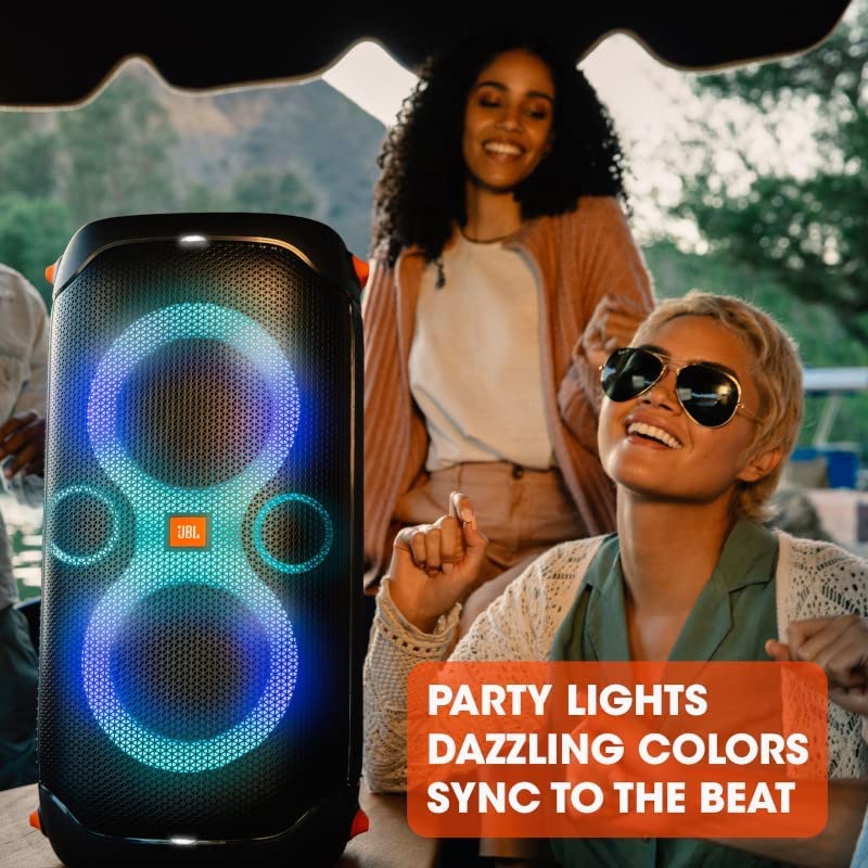 Black Portable Party Speaker with Built-in Lights F784