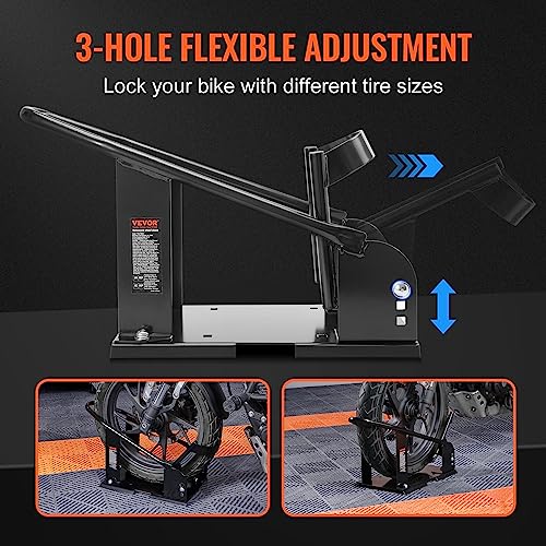 Heavy-Duty Steel Motorcycle Wheel Chock with 3 Adjustable Holes W63570