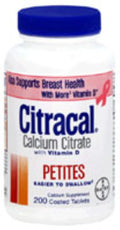 200 ea Calcium Citrate Supplements with Vitamin D E4628