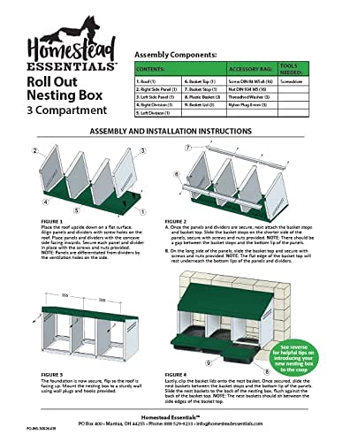 3 Compartment Roll Out Nesting Box for Chickens with Lid Cover R106657