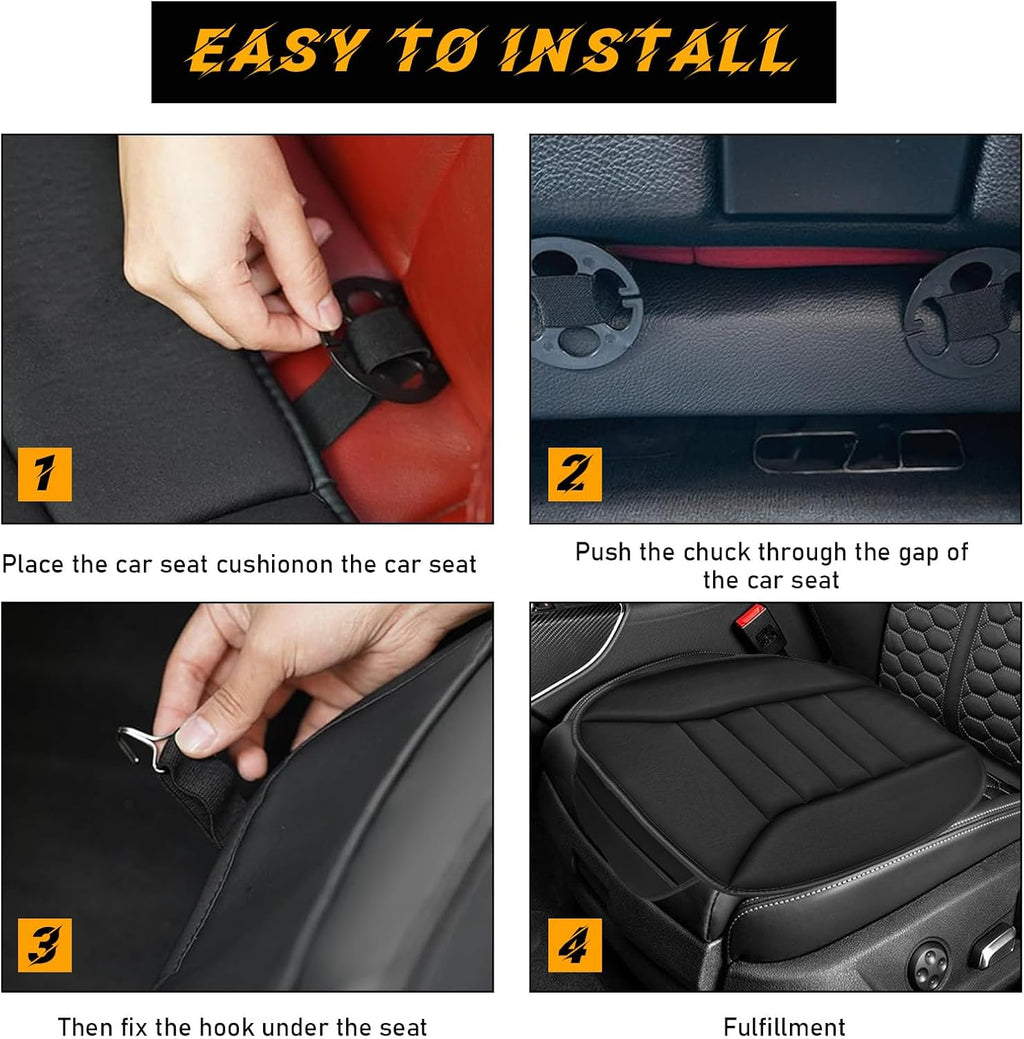 Gray Memory Foam Car Seat Cushion with Non-Slip Bottom E21733