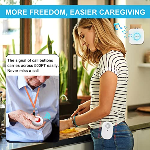 Wireless Caregiver Pager Call Button Emergency Alert System Waterproof Call Bell K1821