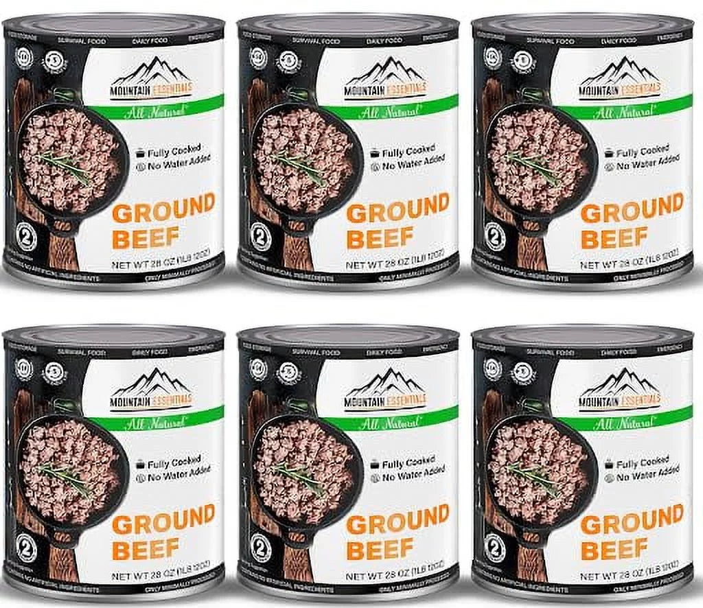 6 Cans Pack Canned Ground Beef 28 Ounce Cans Fully Cooked S671315