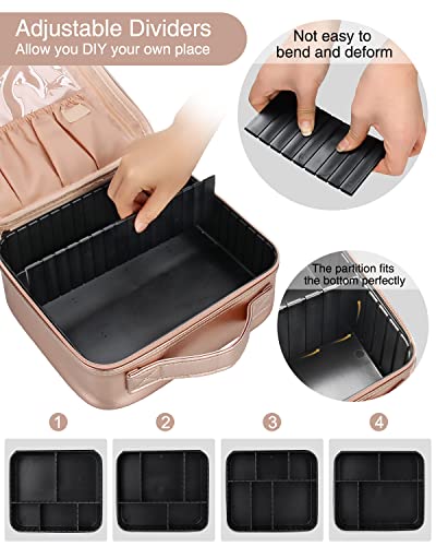 13.8 inches Large Black Cosmetic Case with Adjustable Dividers and Shoulder Strap M80261