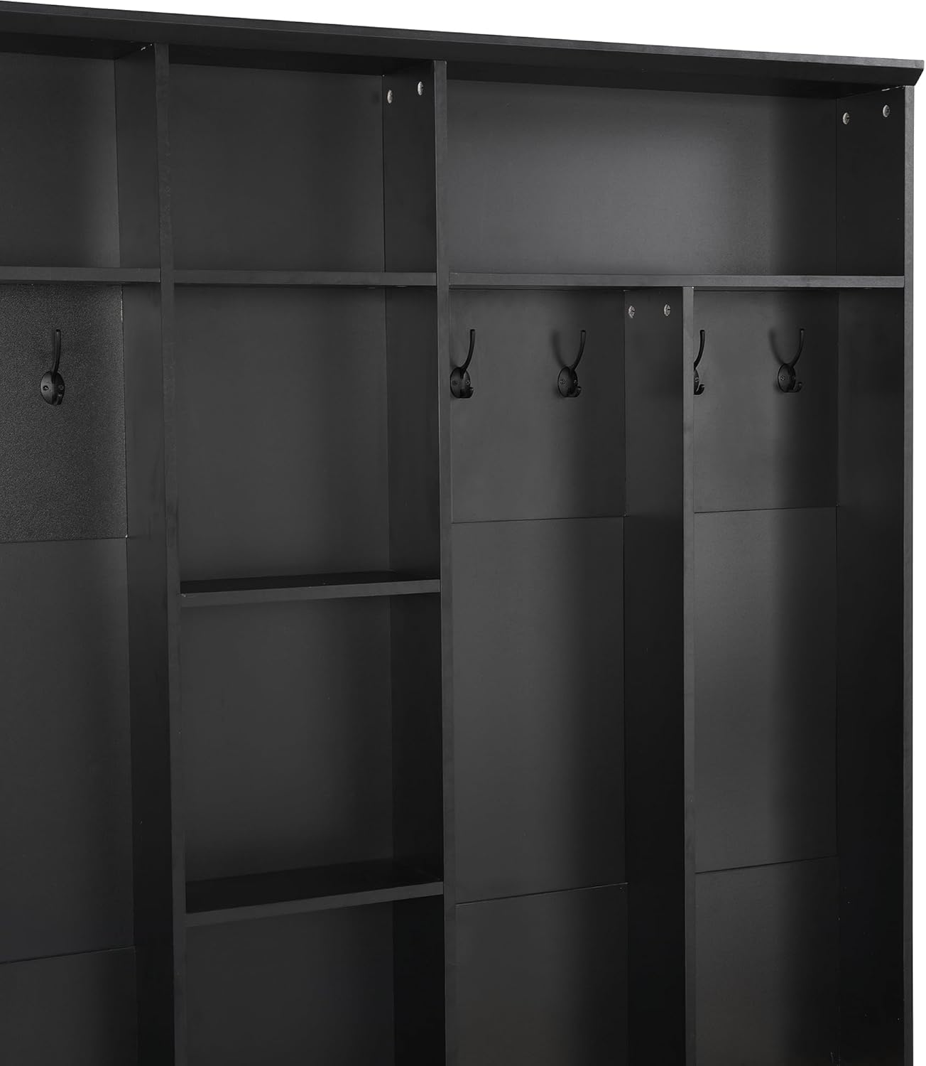 Black Hall Tree with Storage Bench and 8 Hooks R167
