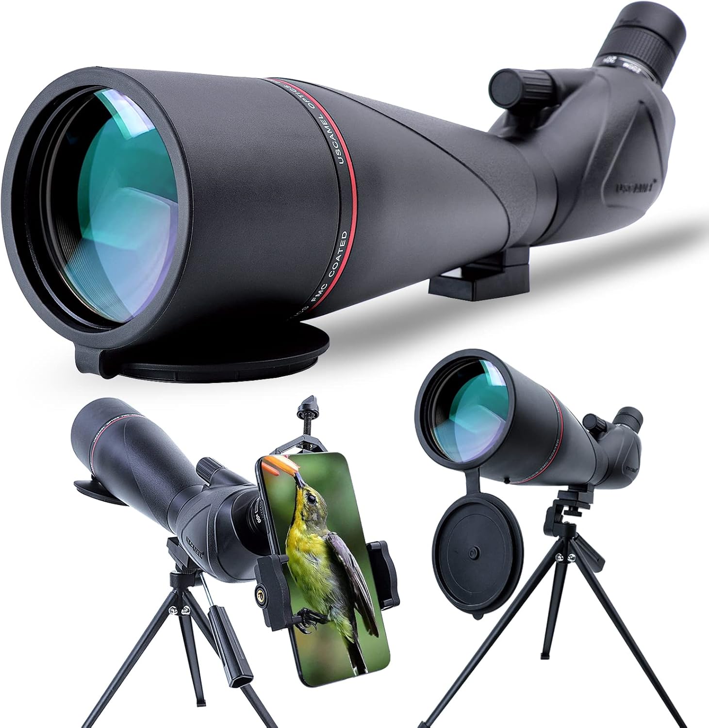 20-60x80 Waterproof BAK4 Spotting Scope with Tripod Q261