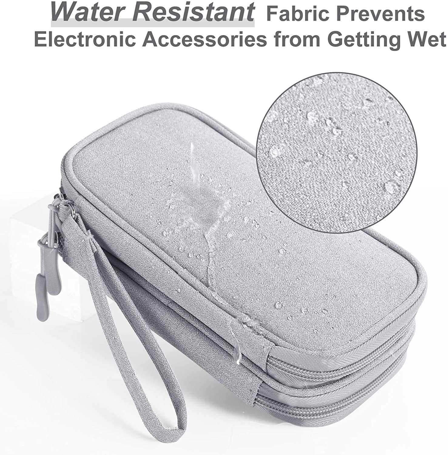 Compact Light Grey Travel Electronics Organizer Bag D46030