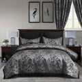 7-Piece Queen Comforter Set with Matching Curtains, Burgundy Jacquard Patchwork Bed in a Bag Bedding Set M882111