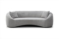 Light Gray Chenille Velvet 3 Seater Curved Sofa Q37043