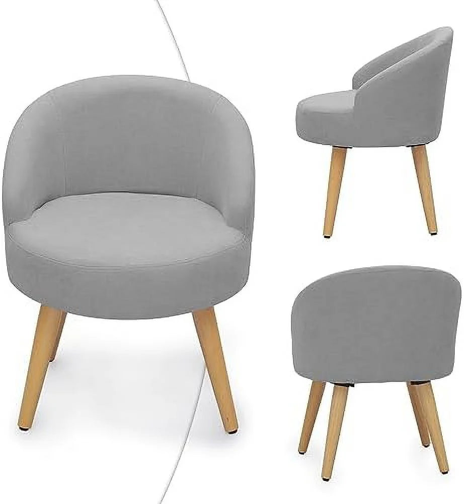 Grey Velvet Accent Chair with Wood Legs K27340