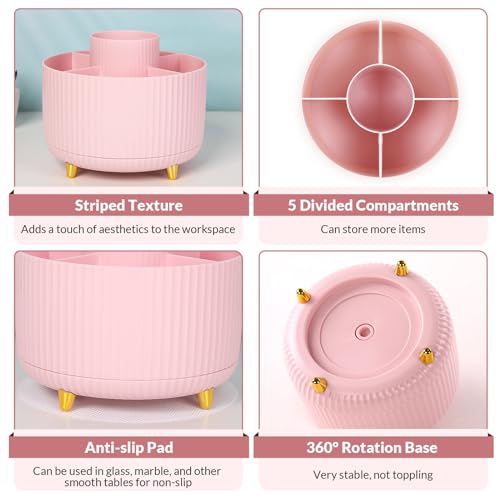 360 Degree Rotating Desk Organizer with 5 Slots (Bean Green) Q8623