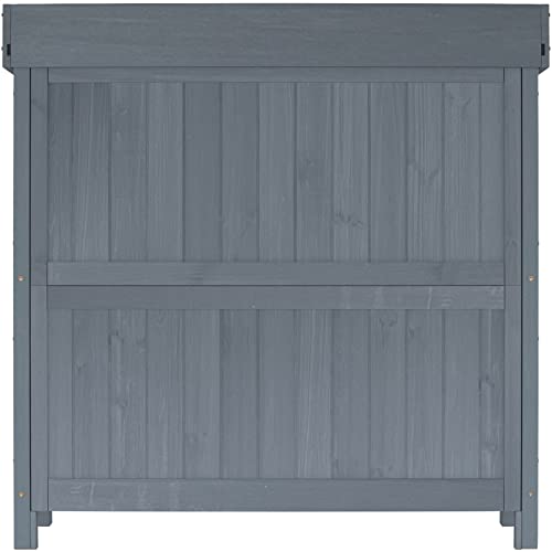 Natural Wooden Storage Cabinet with Potting Bench X70604