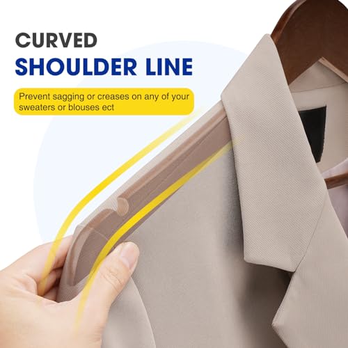 30-Pack Wooden Clothes Hangers with Rotatable Hook A42910