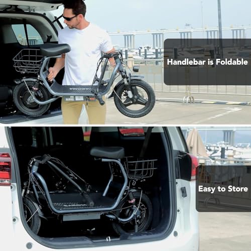 1200W Electric Scooter with Seat, 14" Fat Tire, 500Wh Battery, Foldable C466