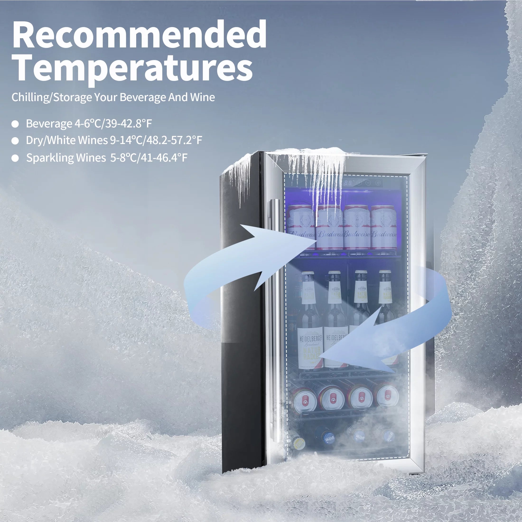 15 inch Beverage Refrigerator with Clear Glass Door Q592438